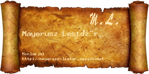 Mayerusz Lestár névjegykártya